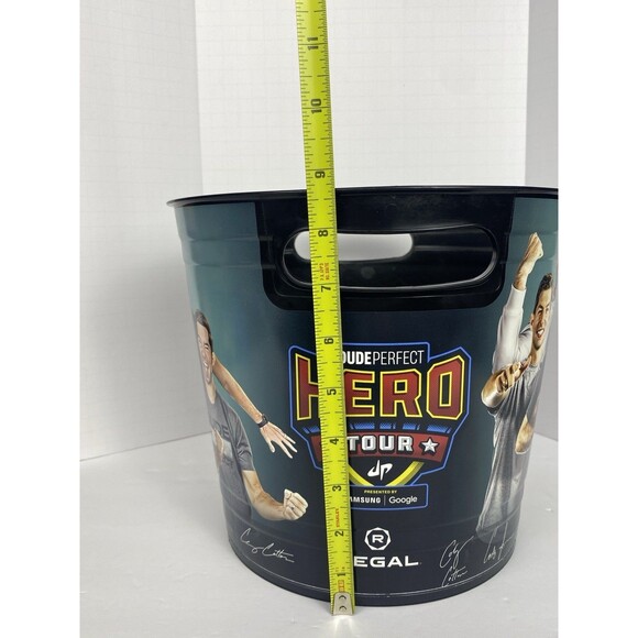 HUGE Dude Perfect The Hero Tour Popcorn Bucket 9" x 9.75" Regal Cinemas Exclusiv - Picture 9 of 11